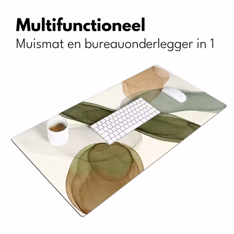 Bureau onderlegger - Abstract - Vormen - Modern - Kunst - Groen - Bruin — 7