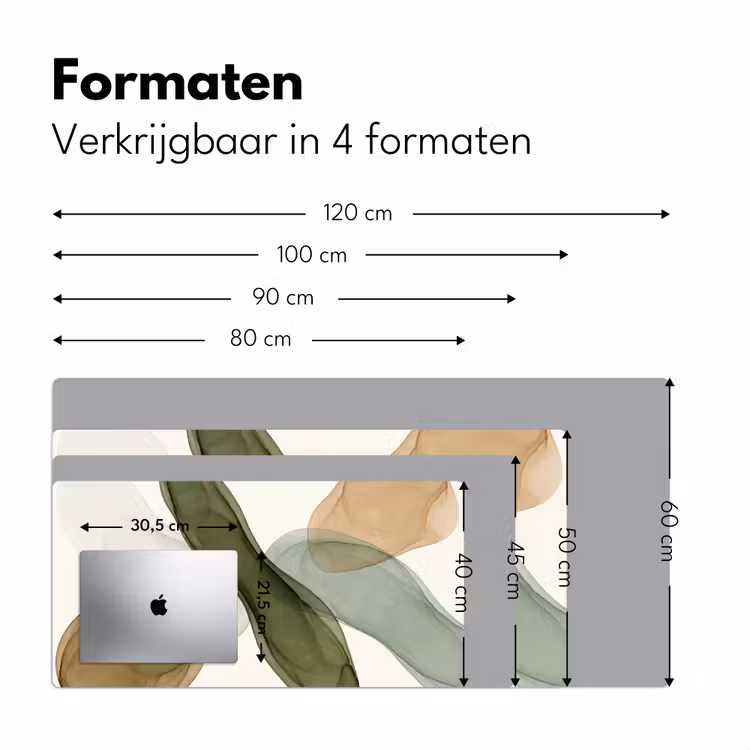 Bureau onderlegger - Abstract - Vormen - Modern - Kunst - Groen - Bruin — 8