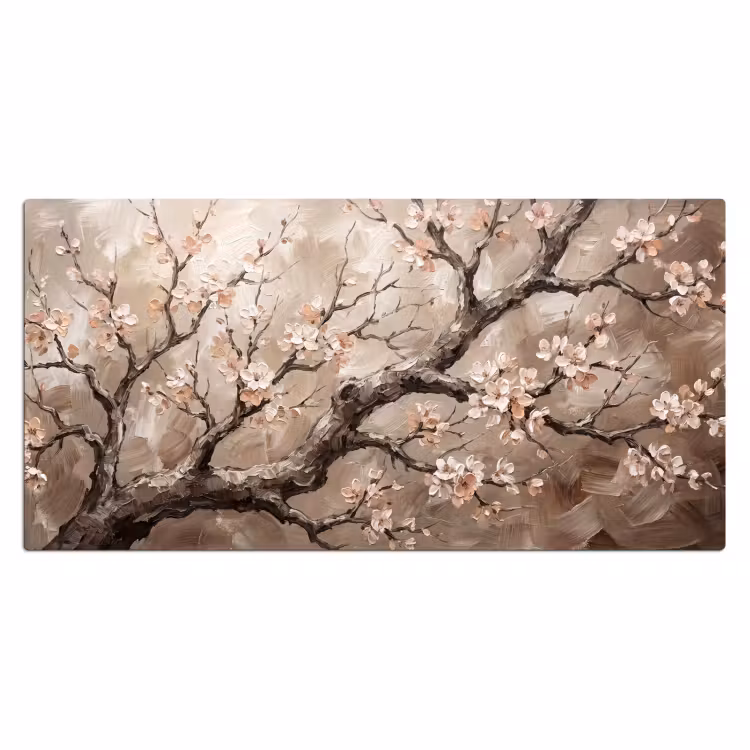 Bureau onderlegger - Bloesem - Takken - Schilderij - Beige - Serene — 2