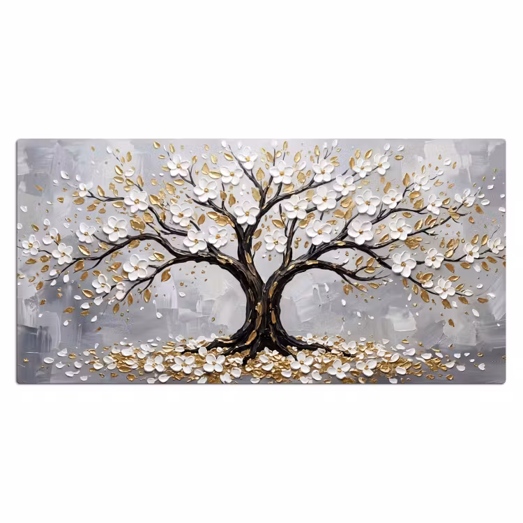 Bureau onderlegger - Boom - Bloemen - Natuur - Abstract - Wit — 2