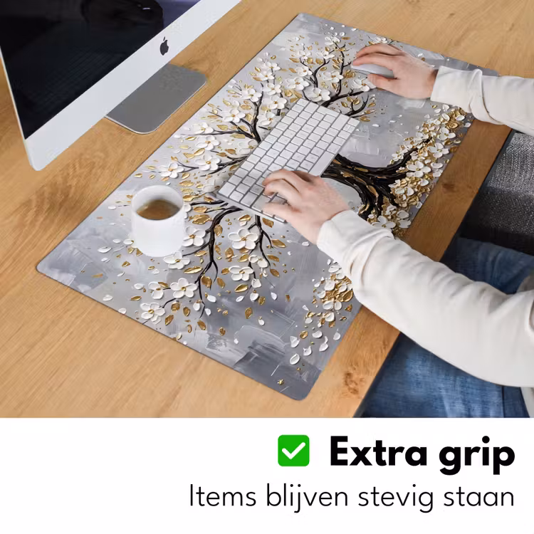 Bureau onderlegger - Boom - Bloemen - Natuur - Abstract - Wit — 6