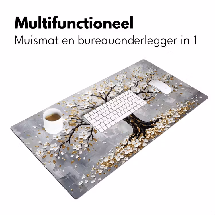 Bureau onderlegger - Boom - Bloemen - Natuur - Abstract - Wit — 7