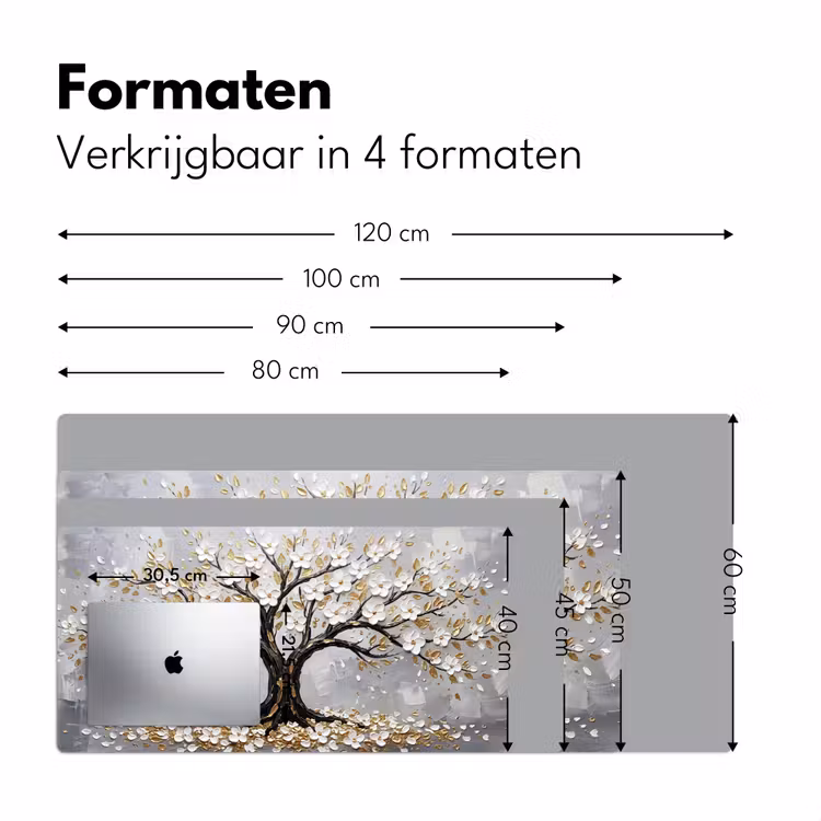 Bureau onderlegger - Boom - Bloemen - Natuur - Abstract - Wit — 8