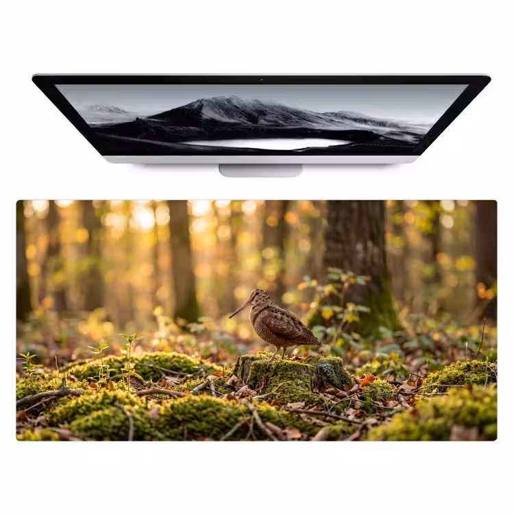 Bureau onderlegger - Houtsnip - Bos - Bladeren - Herfst - Gecamoufleerd — 1