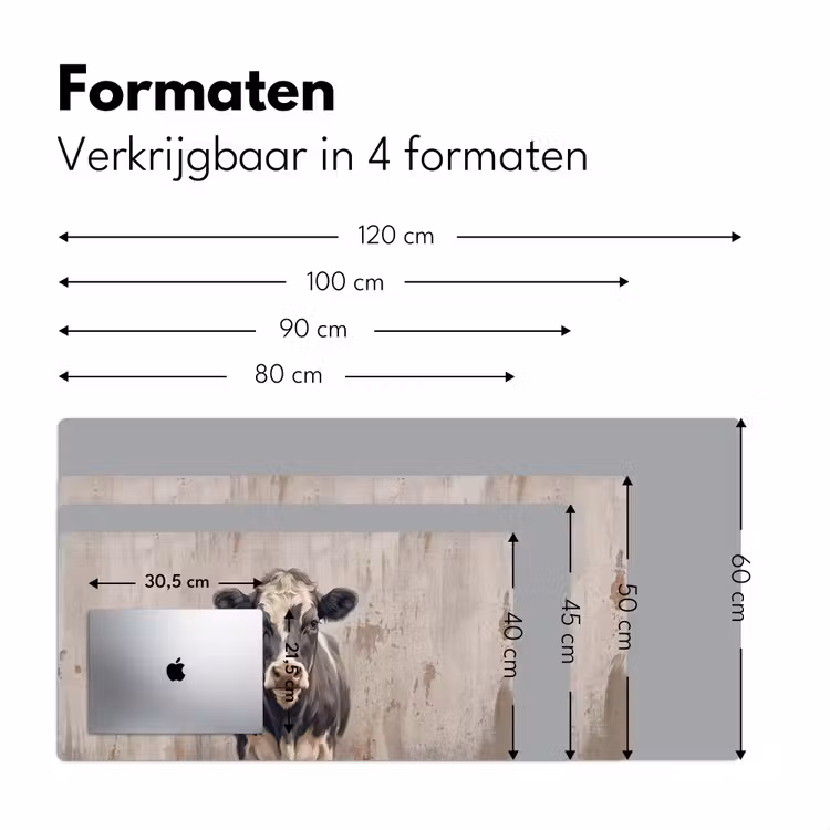 Bureau onderlegger - Koe - Portret - Dieren - Modern — 8
