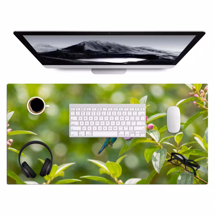 Bureau onderlegger - Kolibrie - Bloem - Natuur - Groen — 4