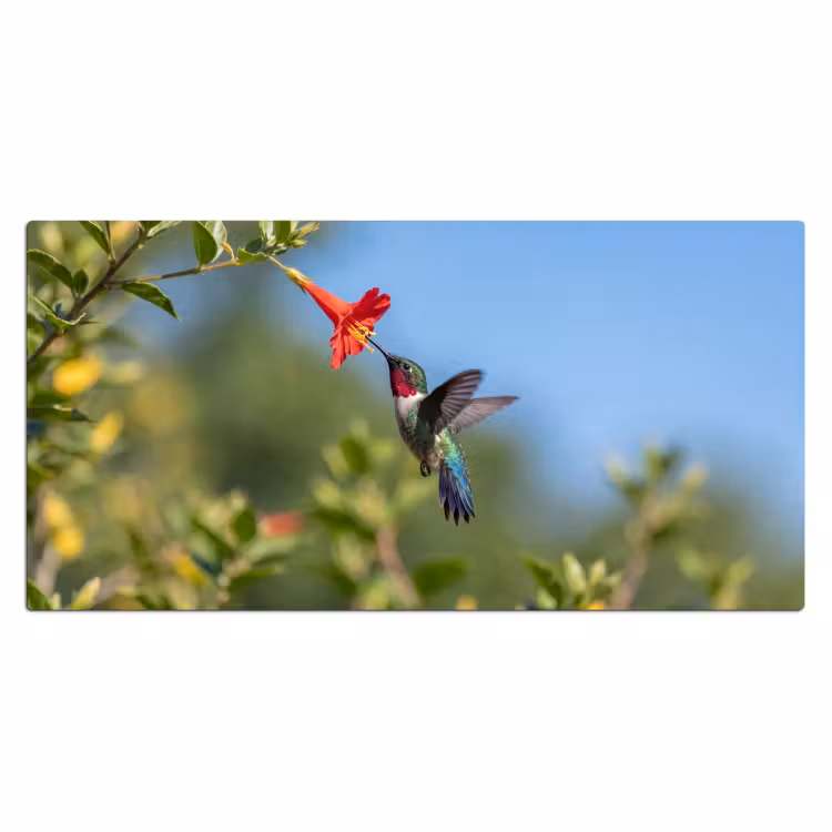 Bureau onderlegger - Kolibrie - Bloem - Natuur - Groen — 2