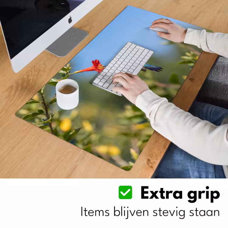 Bureau onderlegger - Kolibrie - Bloem - Natuur - Groen — 6