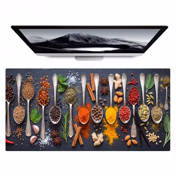 Bureau onderlegger - Kruiden - Lepels - Culinair - Kleurrijk - Sfeervol — 1