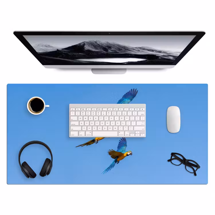 Bureau onderlegger - Papagaai - Vliegen - Blauw - Geel — 4
