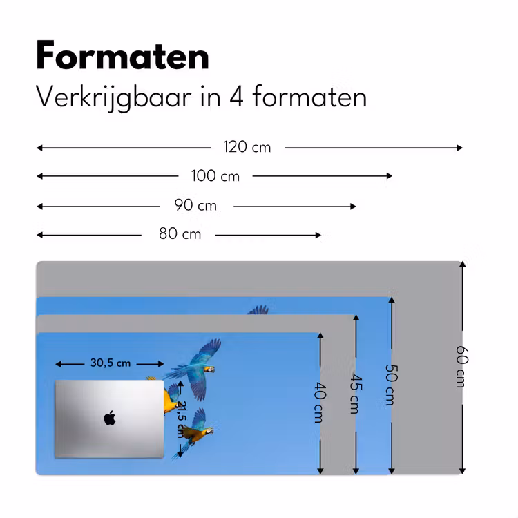 Bureau onderlegger - Papagaai - Vliegen - Blauw - Geel — 8