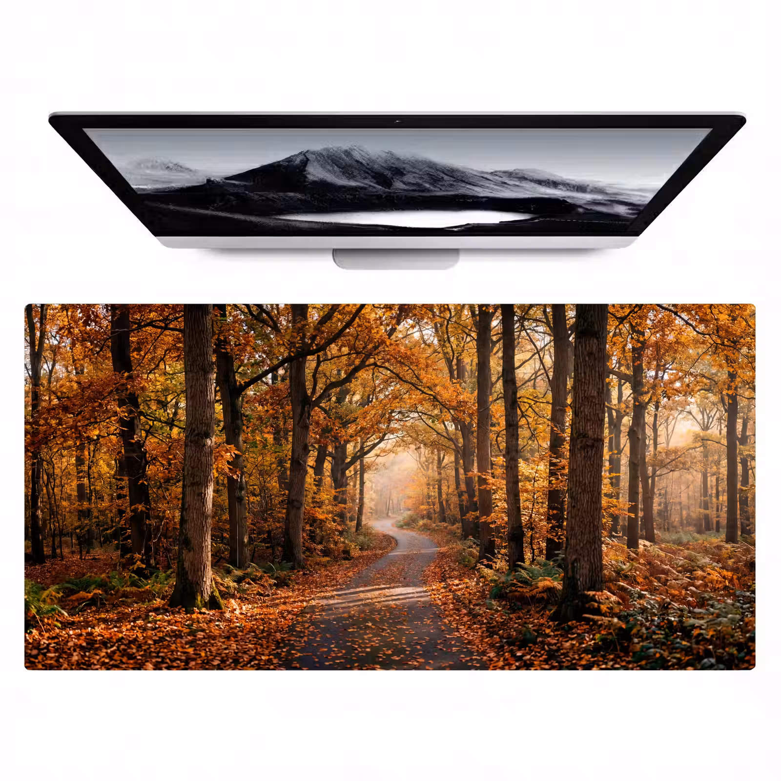 Bureau onderlegger - Bospad - Herfstbos - Bladeren - Oranje - Nostalgisch — 1