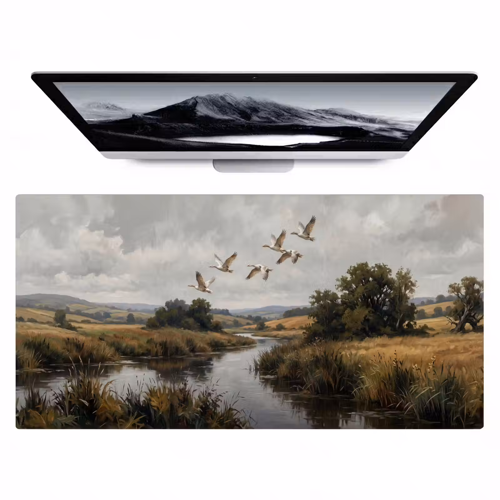 Bureau onderlegger - Eenden - Rivier - Landschap - Vlucht - Nostalgisch — 1