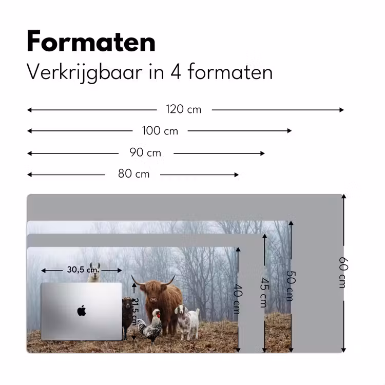 Bureau onderlegger - Boerderijdieren - Groep - Mist - Natuur - Rustiek — 8