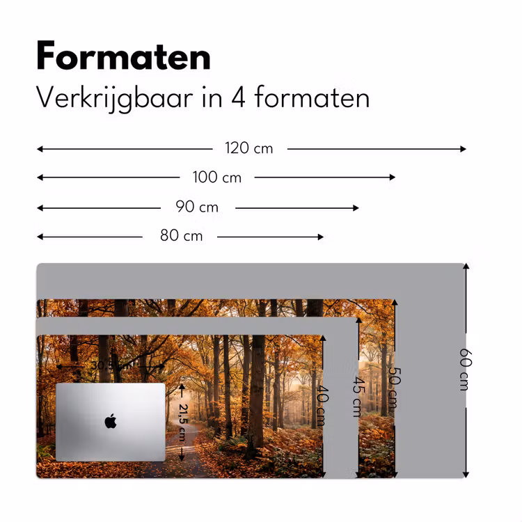 Bureau onderlegger - Bospad - Herfstbos - Bladeren - Oranje - Nostalgisch — 8