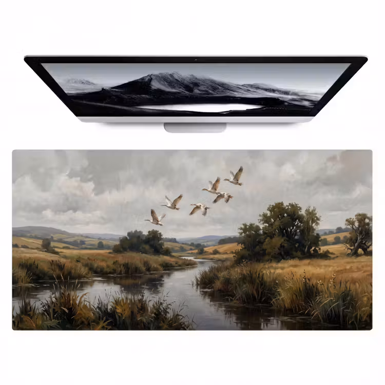 Bureau onderlegger - Eenden - Rivier - Landschap - Vlucht - Nostalgisch — 1