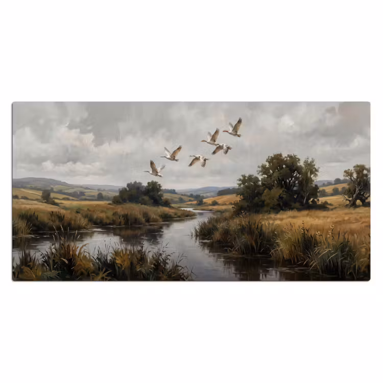 Bureau onderlegger - Eenden - Rivier - Landschap - Vlucht - Nostalgisch — 2