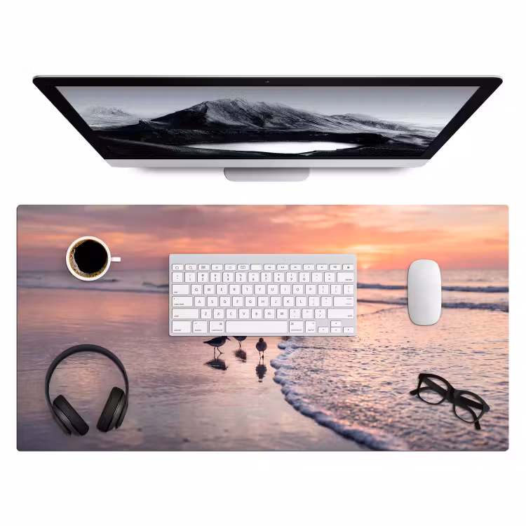 Bureau onderlegger - Meeuwen - Strand - Zee - Roze — 4