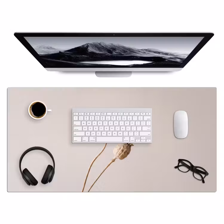 Bureau onderlegger - Papaverbollen - Droogbloemen - Minimalistisch - Beige - Rustig — 4