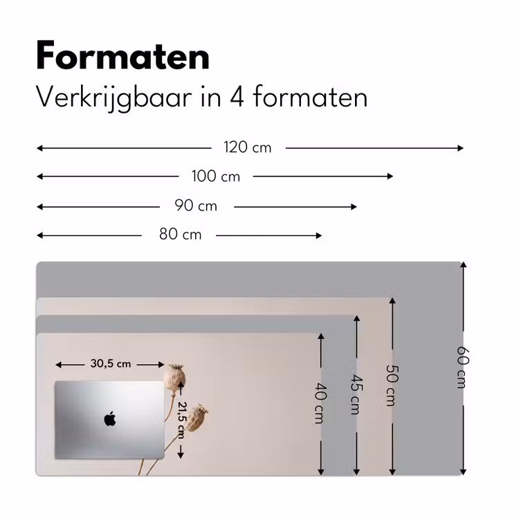Bureau onderlegger - Papaverbollen - Droogbloemen - Minimalistisch - Beige - Rustig — 8