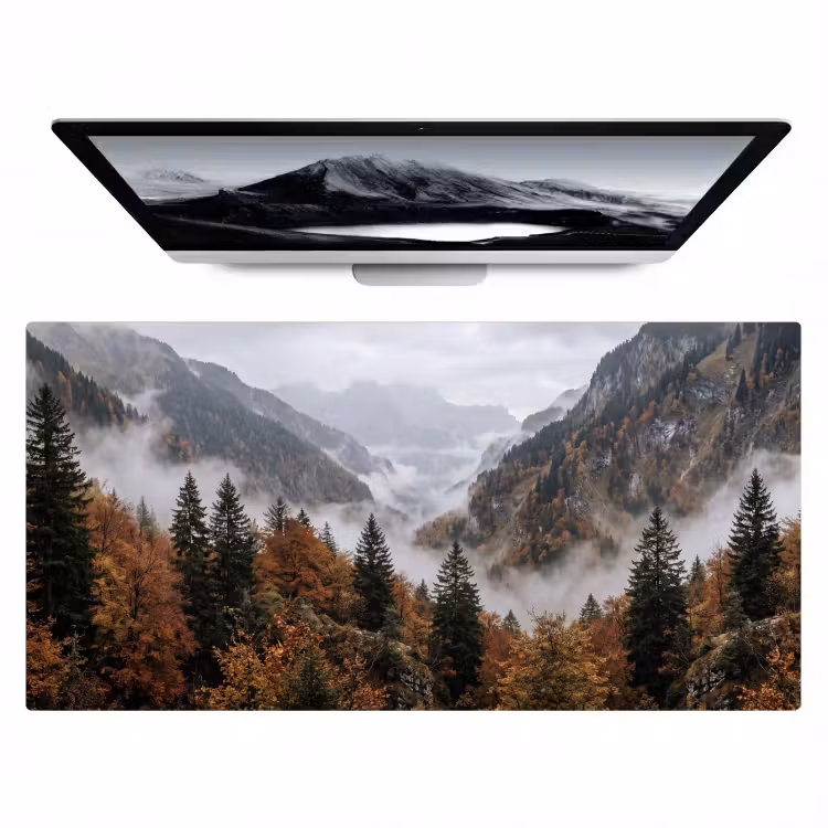 Bureau onderlegger - Bergen - Vallei - Mist - Herfst - Natuur — 1