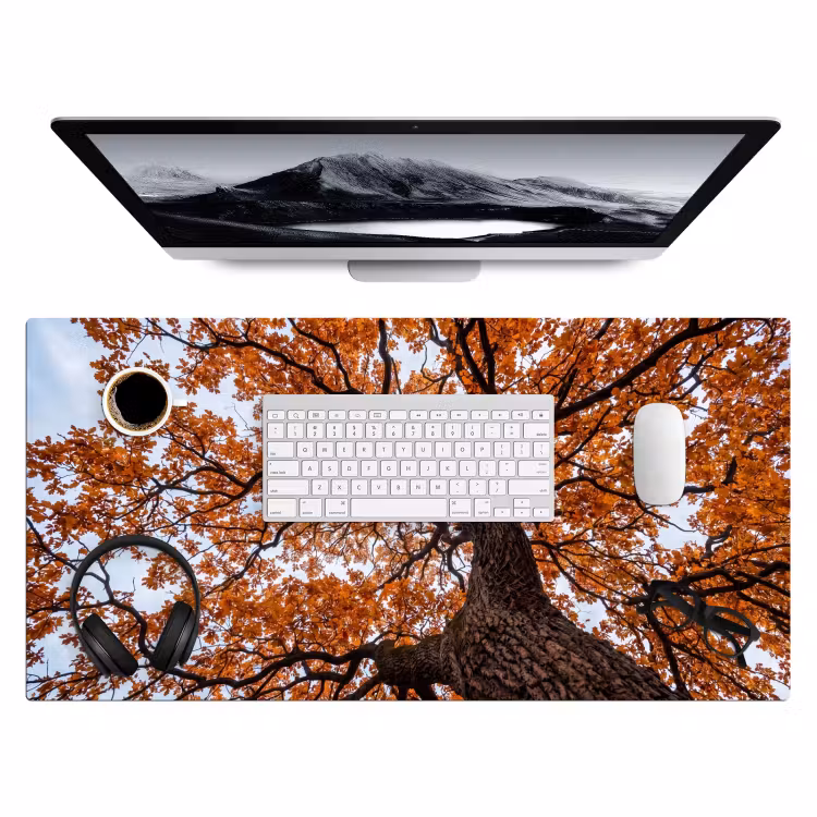 Bureau onderlegger - Boom - Bladerdak - Herfst - Oranje - Sfeervol — 4