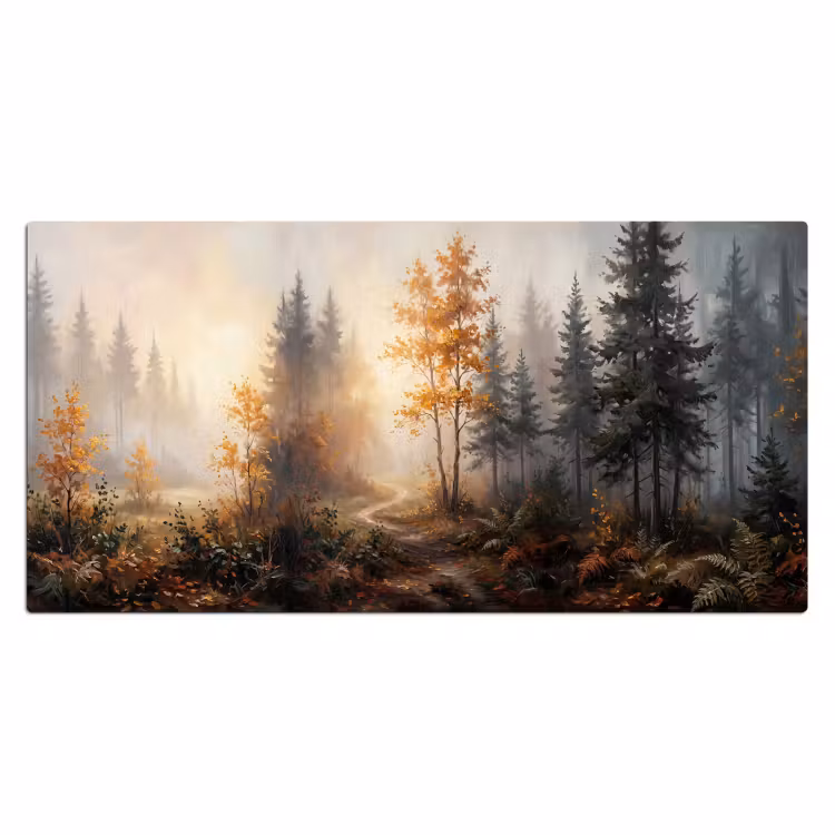 Bureau onderlegger - Bospad - Herfstbladeren - Natuur - Schilderachtig - Oranje — 2