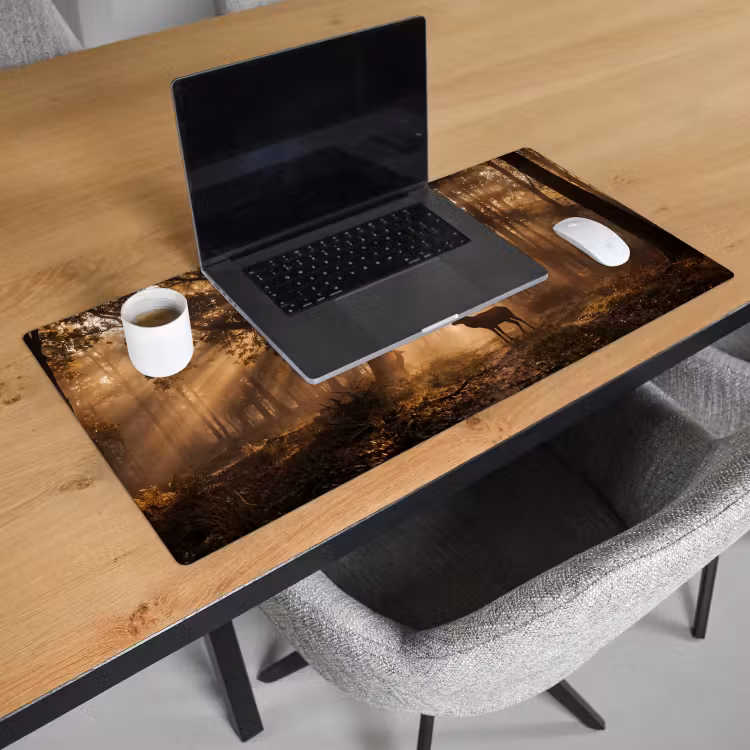 Bureau onderlegger - Hert - Bos - Mistig - Natuur - Goud — 3