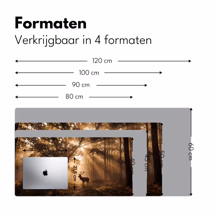 Bureau onderlegger - Hert - Bos - Mistig - Natuur - Goud — 8