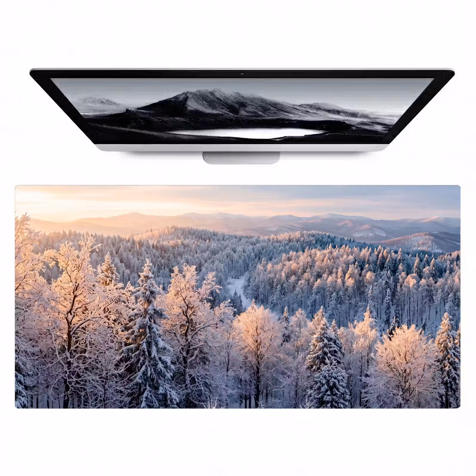 Bureau onderlegger - Bos - Bergen - Goud - Winter - Warm — 1