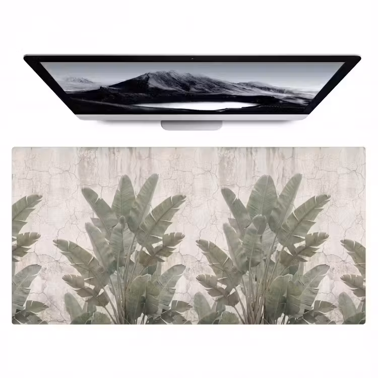 Bureau onderlegger - Bananenbladeren - Beton - Groen — 1