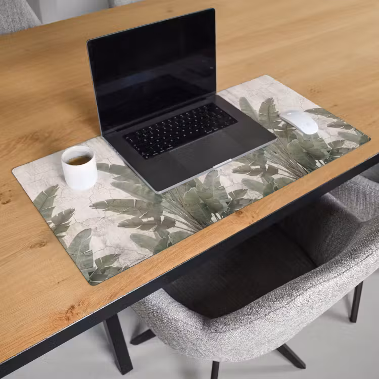 Bureau onderlegger - Bananenbladeren - Beton - Groen — 3