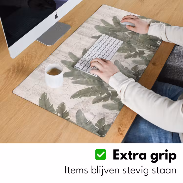 Bureau onderlegger - Bananenbladeren - Beton - Groen — 6