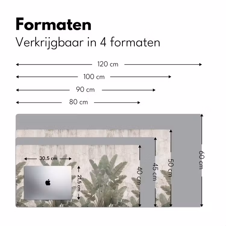 Bureau onderlegger - Bananenbladeren - Beton - Groen — 8