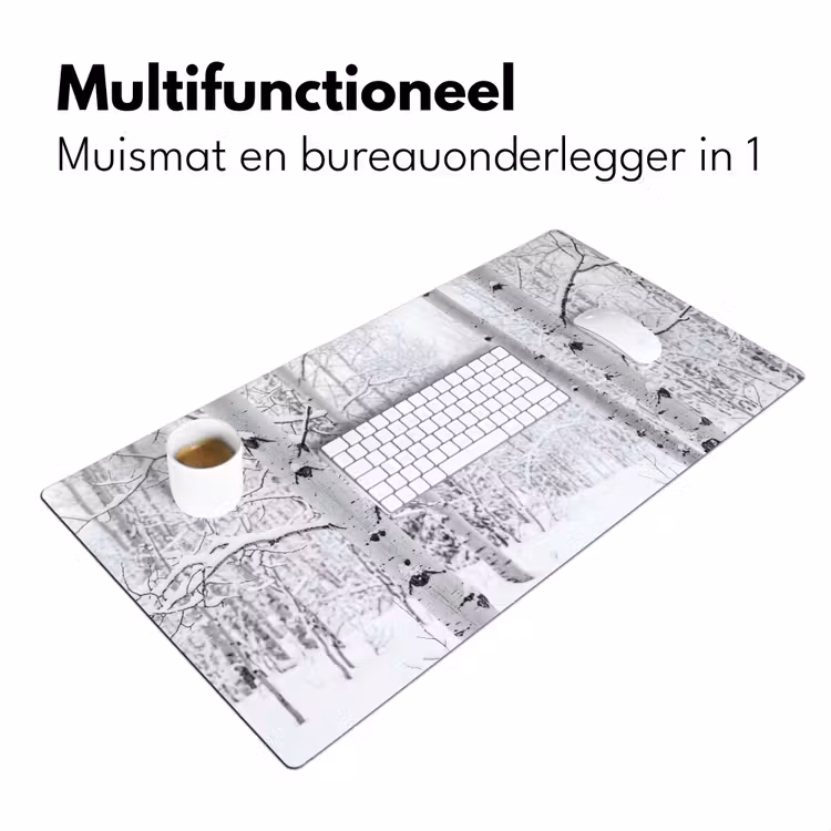 Bureau onderlegger - Berkenbomen - Sneeuw - Winter - Bos - Wit — 7