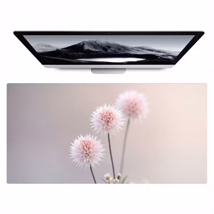 Bureau onderlegger - Bloemen - Bollen - Roze — 1