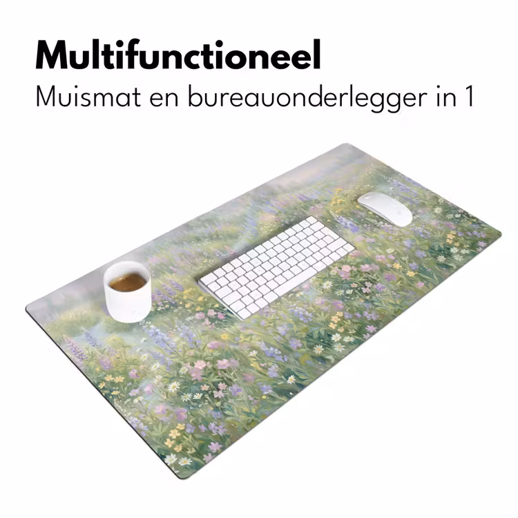 Bureau onderlegger - Bloemenveld - Heuvels - Kleurrijk — 7