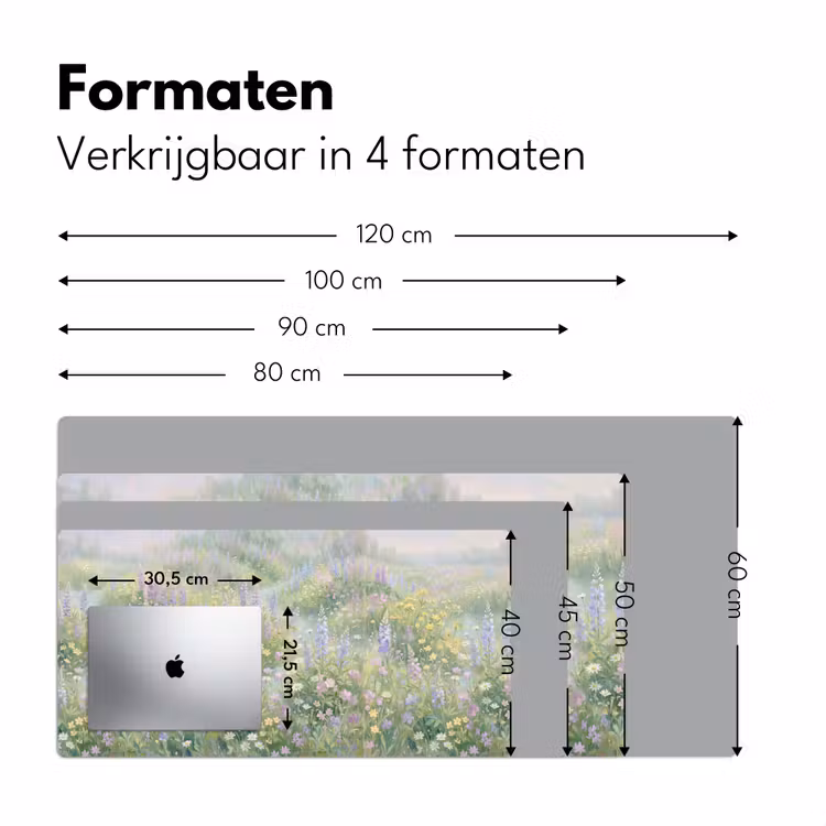 Bureau onderlegger - Bloemenveld - Heuvels - Kleurrijk — 8