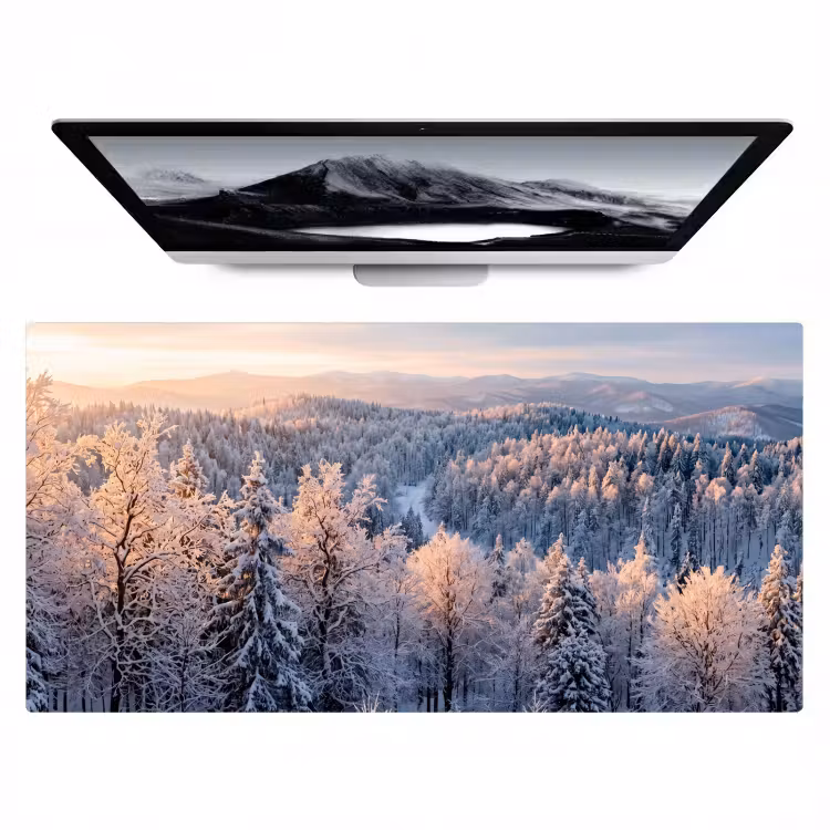 Bureau onderlegger - Bos - Bergen - Goud - Winter - Warm — 1