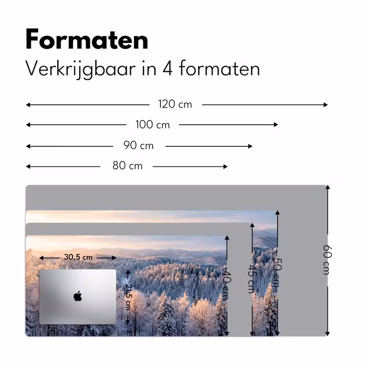 Bureau onderlegger - Bos - Bergen - Goud - Winter - Warm — 8