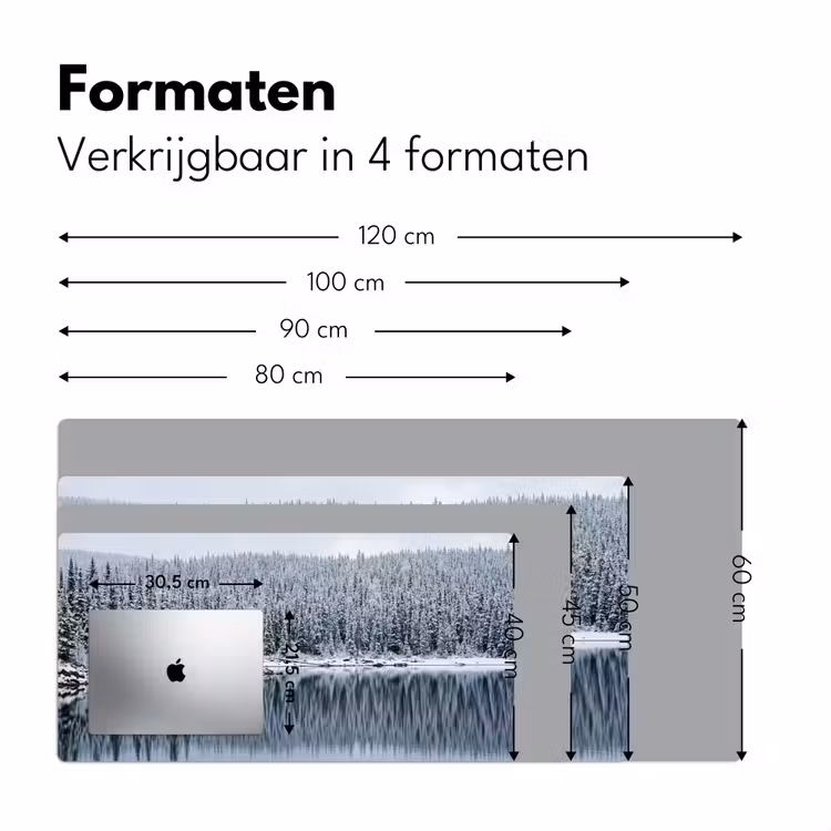 Bureau onderlegger - Bos - Reflectie - Meer - Winter - Serene — 8