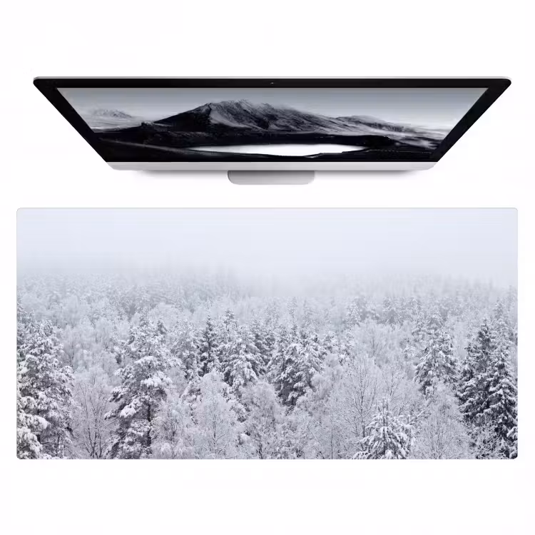 Bureau onderlegger - Bos - Sneeuw - Winter - Natuur - Wit — 1