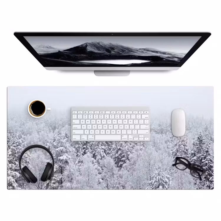 Bureau onderlegger - Bos - Sneeuw - Winter - Natuur - Wit — 4