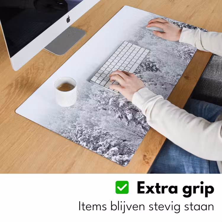 Bureau onderlegger - Bos - Sneeuw - Winter - Natuur - Wit — 6