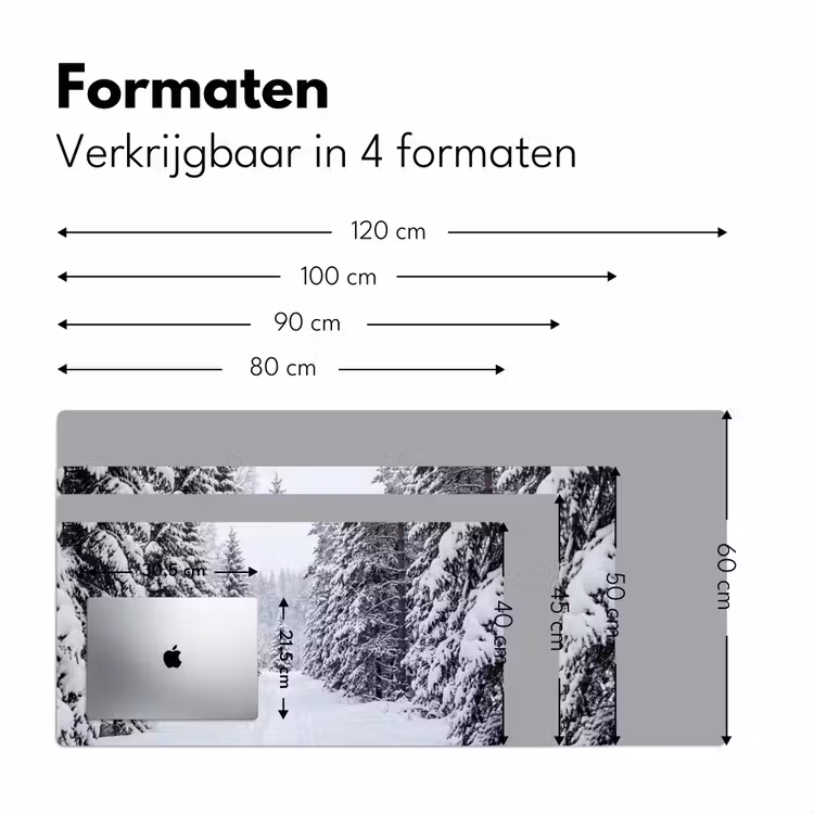 Bureau onderlegger - Bos - Winter - Sneeuw - Pad - Natuur — 8