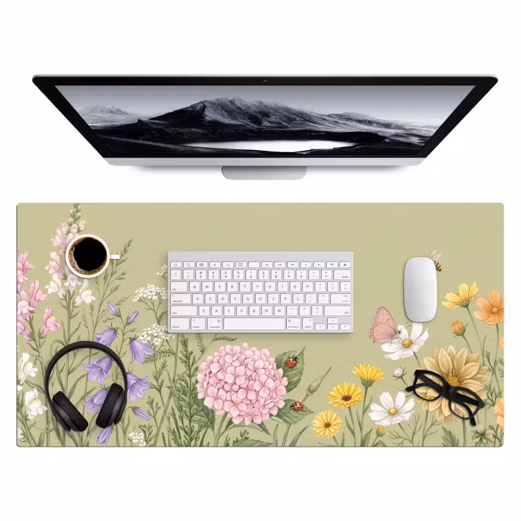 Bureau onderlegger - Botanisch - Bloemen - Kleurrijk — 4