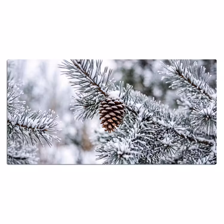 Bureau onderlegger - Dennenappel - Tak - Sneeuw - Winter - Sfeervol — 2