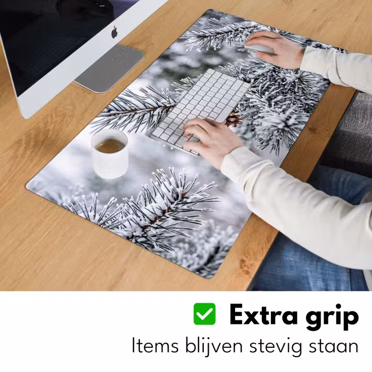 Bureau onderlegger - Dennenappel - Tak - Sneeuw - Winter - Sfeervol — 6