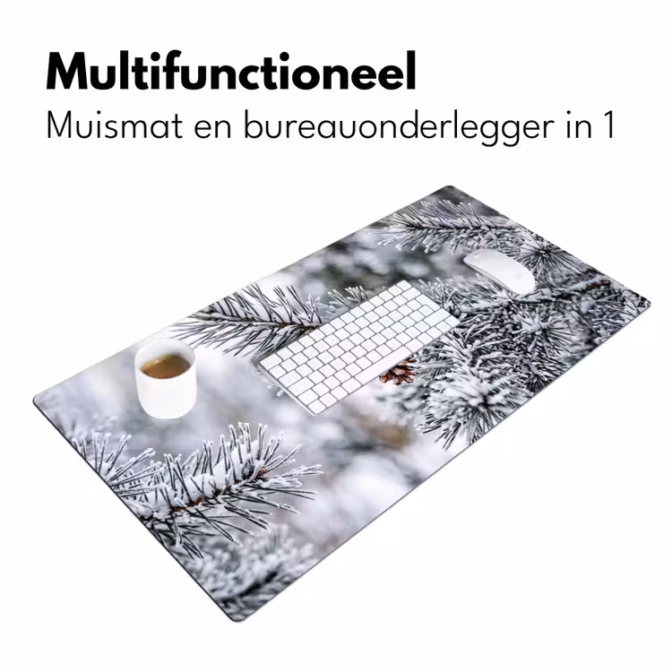 Bureau onderlegger - Dennenappel - Tak - Sneeuw - Winter - Sfeervol — 7