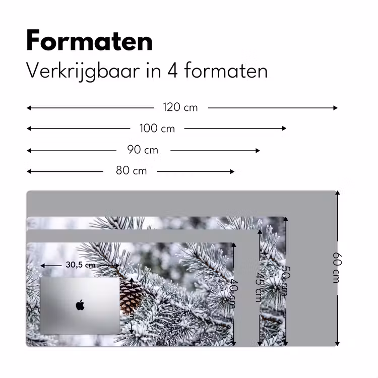 Bureau onderlegger - Dennenappel - Tak - Sneeuw - Winter - Sfeervol — 8